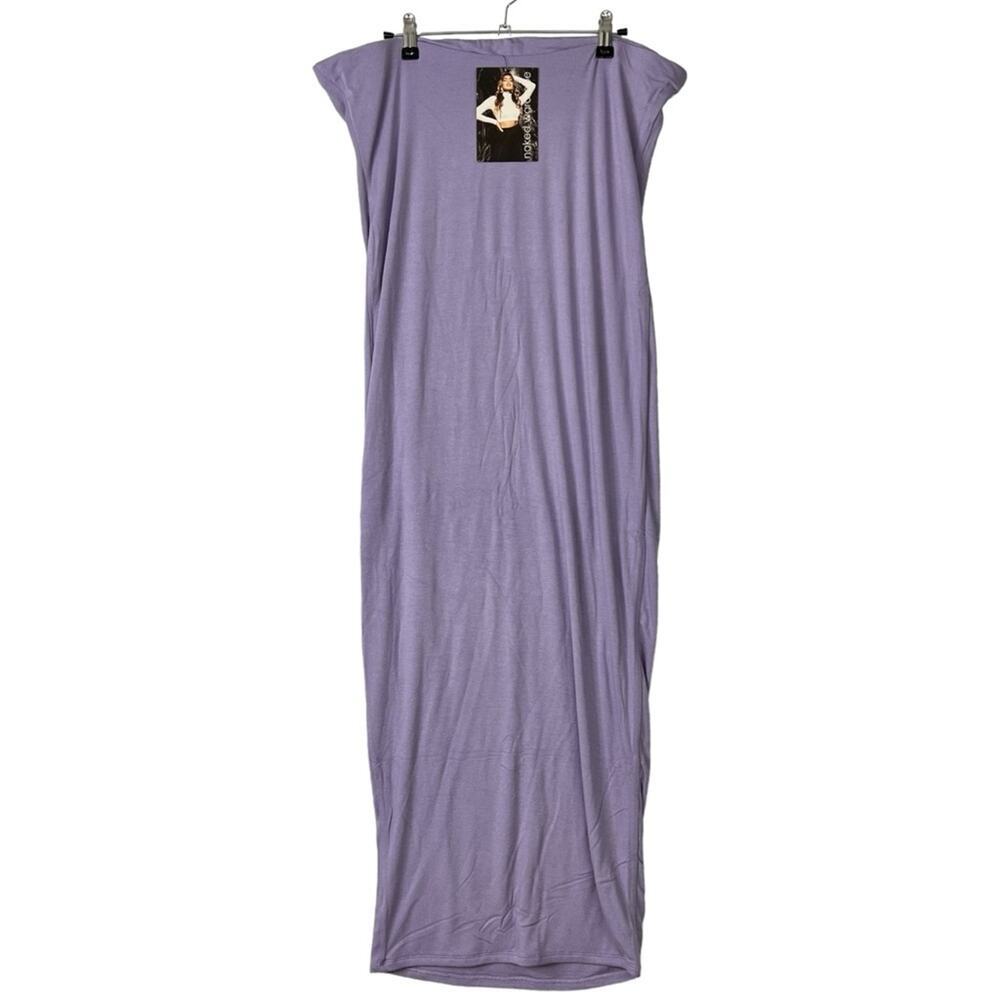 Naked Wardrobe The NW Tube Dress Iris Purple Strapless Crepe Bodycon Size 3X NEW - Picture 7 of 14